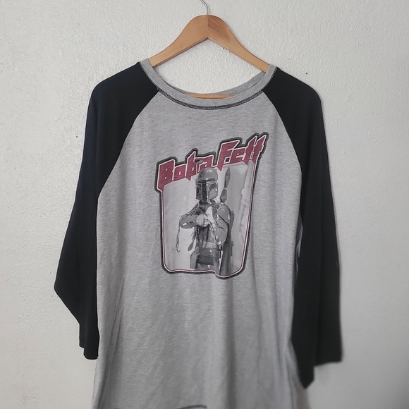 Star Wars Boba Fett Long Sleeve Tee - Gray and Black - Picture 1 of 3